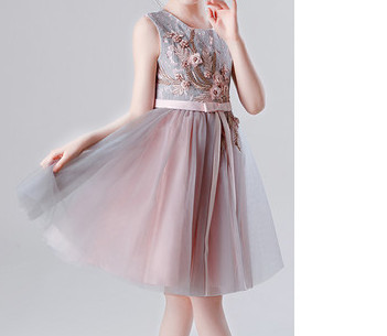 Παιδικό φόρεμα με κεντημένα λουλούδια για κορίτσια - μακρύ και κοντό μοντέλο