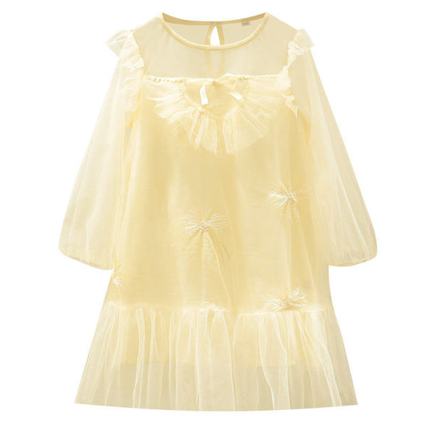 Moderna bērnu kleita ar tilla un garām piedurknēm