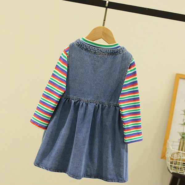 Vaikiška džinsinė suknelė + palaidinė ilgomis rankovėmis