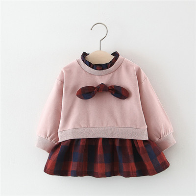 Σπορ-casual παιδικό φόρεμα με χαμηλό γιακά και μακριά μανίκια