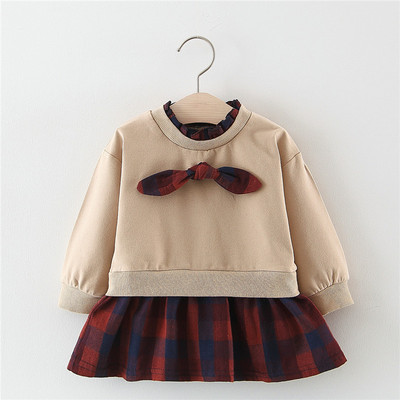 Σπορ-casual παιδικό φόρεμα με χαμηλό γιακά και μακριά μανίκια