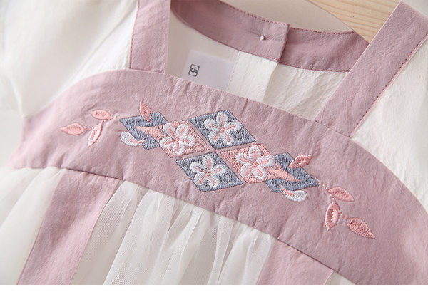 Mūsdienīga bērnu kleita meitenēm ar izšuvumiem - divi modeļi