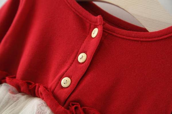 Uut mudelit ovaalse dekoltee ja nööpidega lastekleit tüdrukutele