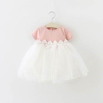 Παιδικό casual φόρεμα με κορδέλα και κοντά μανίκια