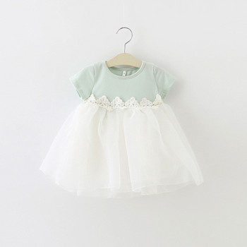 Παιδικό casual φόρεμα με κορδέλα και κοντά μανίκια