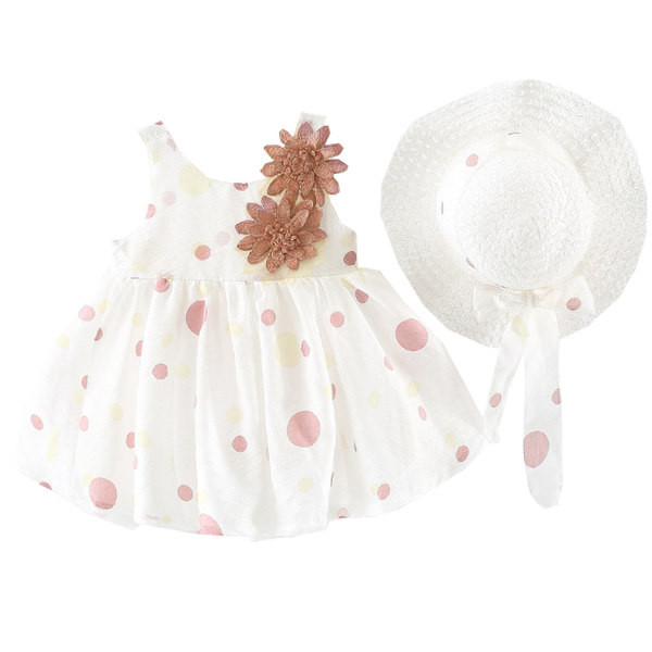 Μοντέρνο παιδικό φόρεμα πουά με τρισδιάστατο στοιχείο