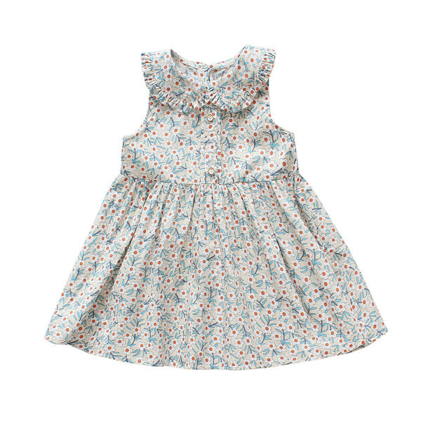 Bērnu kokvilnas kleitas bezmaksas modelis ar pogām