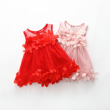Επίσημο παιδικό φόρεμα με στρογγυλή λαιμόκοψη για κορίτσια - κομμένο μοντέλο