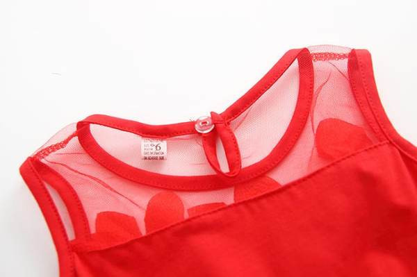 Rochie formala pentru copii cu decolteu rotund pentru fete - model croiat