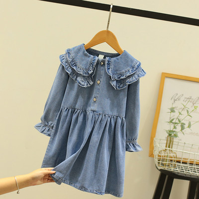 Rochie moderna pentru copii cu nasturi si bucle