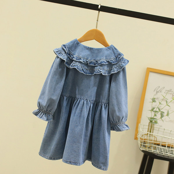 Rochie moderna pentru copii cu nasturi si bucle