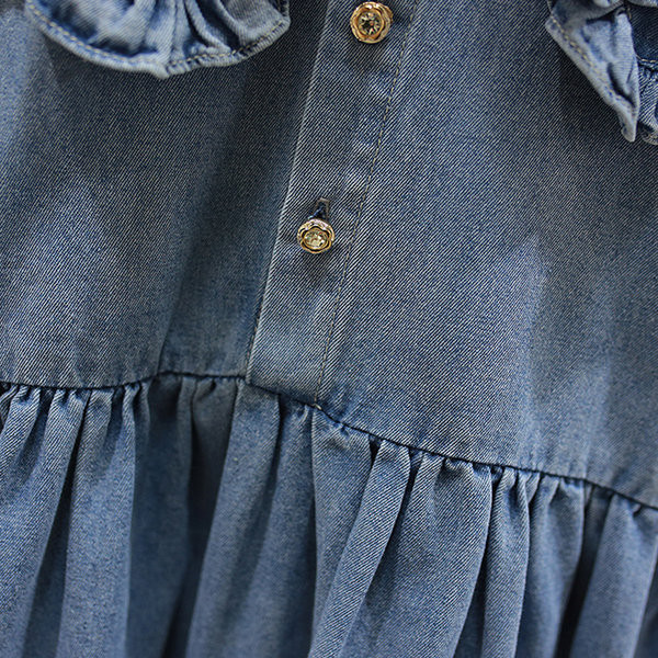 Rochie moderna pentru copii cu nasturi si bucle