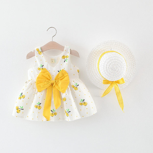 Νέο μοντέλο παιδικό φόρεμα σε κεράσια με κορδέλα για κορίτσια