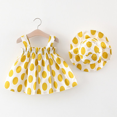 Νέο μοντέλο παιδικό φόρεμα πουά με λουράκια για κορίτσια