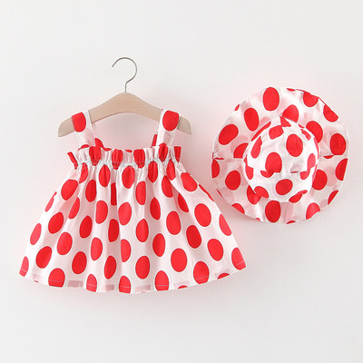 Νέο μοντέλο παιδικό φόρεμα πουά με λουράκια για κορίτσια