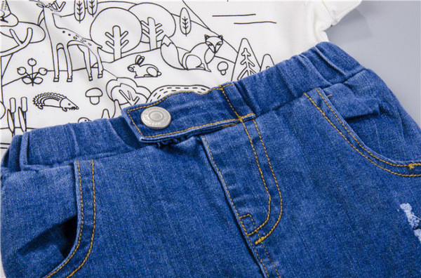 Ikdienas bērnu džinsa svārki ar kabatām un augstu vidukli