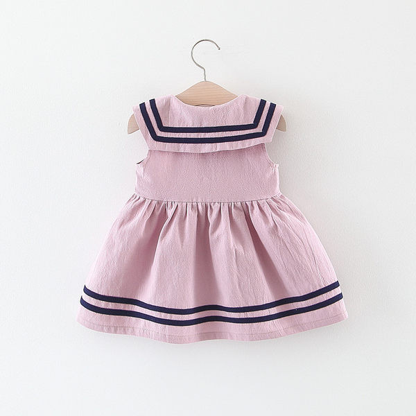 Bērnu moderna kleita ar pogām divās krāsās