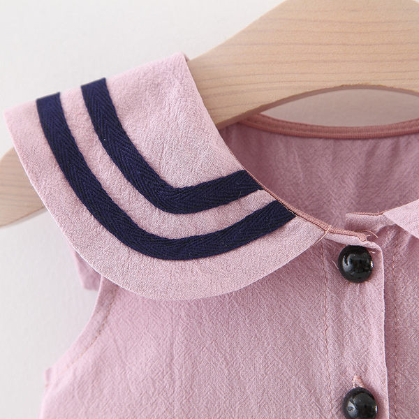 Bērnu moderna kleita ar pogām divās krāsās