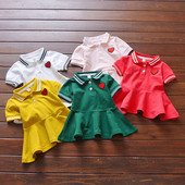 Παιδικό αθλητικό φόρεμα με γιακά - κουμπιά και κέντημα