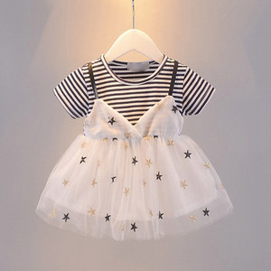 Casual παιδικό φόρεμα με στρογγυλή λαιμόκοψη και κοντά μανίκια - διάφορα μοντέλα