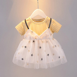 Casual παιδικό φόρεμα με στρογγυλή λαιμόκοψη και κοντά μανίκια - διάφορα μοντέλα