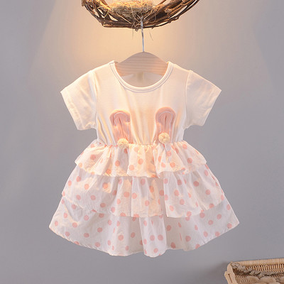 Casual παιδικό φόρεμα με στρογγυλή λαιμόκοψη και κοντά μανίκια - διάφορα μοντέλα