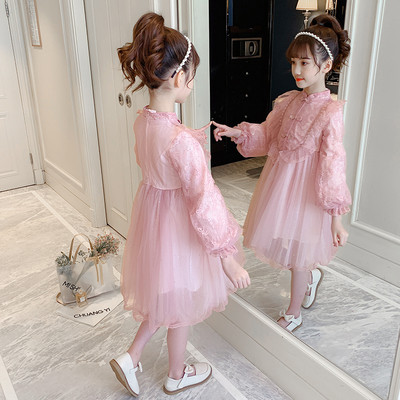 Moderna bērnu kleita ar lentīti zilā un rozā krāsā - divi modeļi