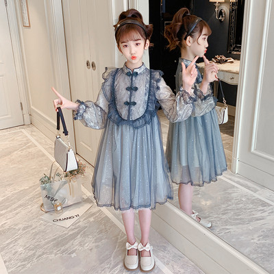 Moderna bērnu kleita ar lentīti zilā un rozā krāsā - divi modeļi