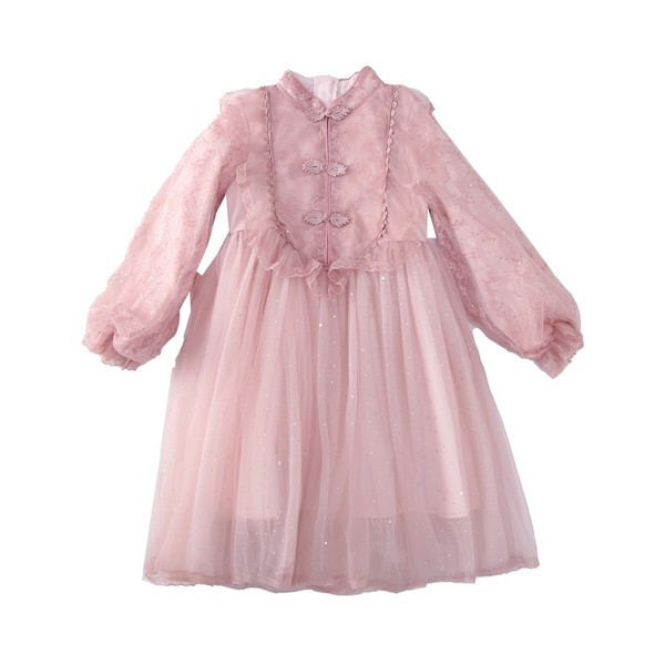 Moderna bērnu kleita ar lentīti zilā un rozā krāsā - divi modeļi