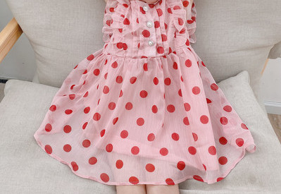 Bērnu vasaras šifona kleita ar pogām
