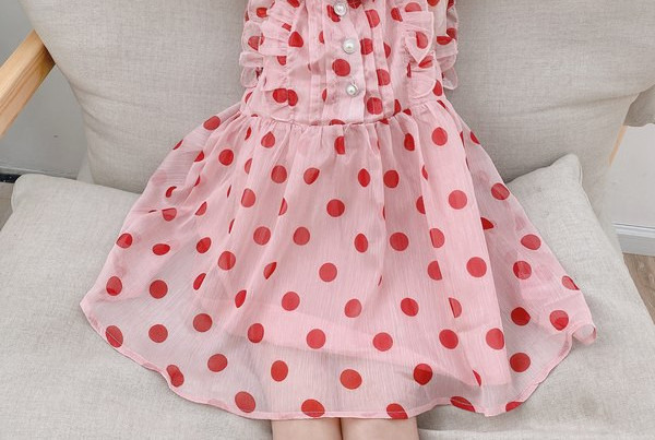 Bērnu vasaras šifona kleita ar pogām