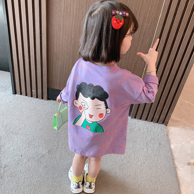 Παιδικό φόρεμα με απλικέ και οβάλ ντεκολτέ