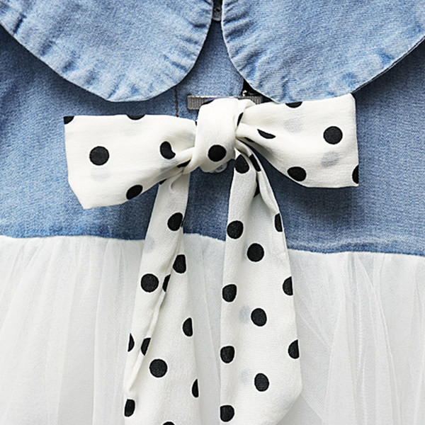 Rochie pentru copii cu tul si panglica punctata