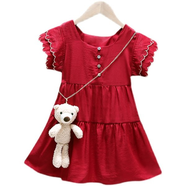 Jauna modeļa bērnu kleita ar pogām un īsām piedurknēm