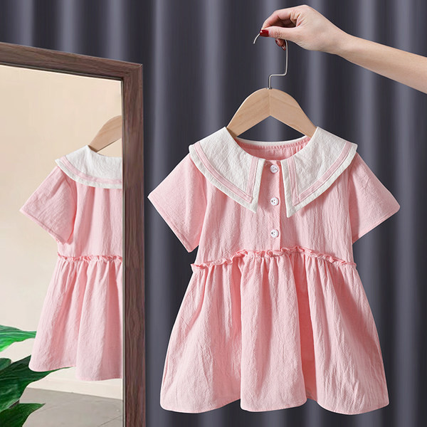 Καλοκαιρινό φόρεμα με κλασικό γιακά και κουμπιά