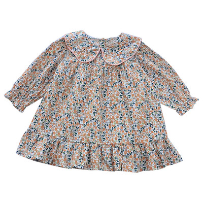 Παιδικό φόρεμα με λουλουδάτο μοτίβο σε δύο χρώματα