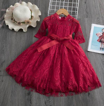 Παιδικό κομψό φόρεμα με κέντημα και κορδέλα