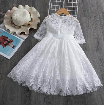 Παιδικό κομψό φόρεμα με κέντημα και κορδέλα