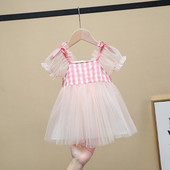 Μοντέρνο παιδικό φόρεμα με τούλι και κορδέλες