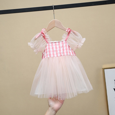 Μοντέρνο παιδικό φόρεμα με τούλι και κορδέλες