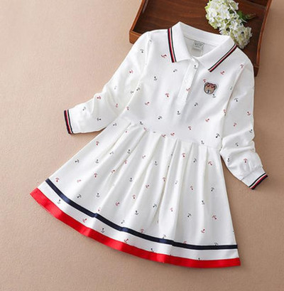 Rochie pentru copii cu maneci lungi si broderie de ursuleti