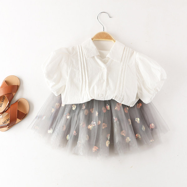 Bērnu pavasara svārki ar tilla un elastīgu jostasvietu