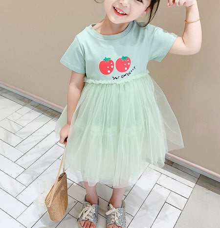 Bērnu ikdienas kleita meitenēm ar aplikācijām