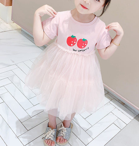 Bērnu ikdienas kleita meitenēm ar aplikācijām