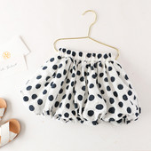 Bērnu ikdienas svārki ar elastīgu punktētu vidukli