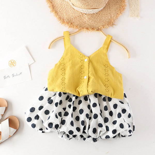 Bērnu ikdienas svārki ar elastīgu punktētu vidukli