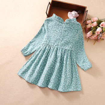 Παιδικό φόρεμα με λουλούδια μοτίβα και λαιμόκοψη