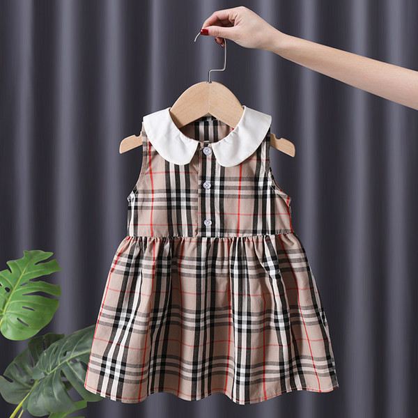 Παιδικό μοντέρνο φόρεμα με περιλαίμιο και κουμπιά - κομμένο μοντέλο