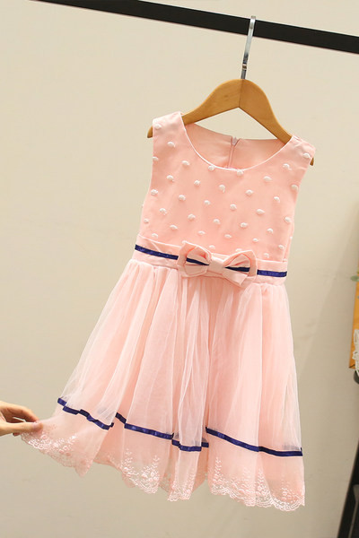 Μοντέρνο παιδικό φόρεμα με κορδέλα και τούλι