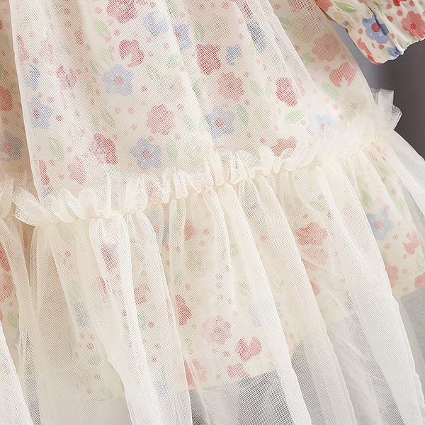 Παιδικό φόρεμα με τούλι και μακριά μανίκια